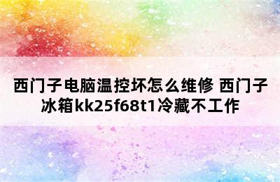 西门子电脑温控坏怎么维修 西门子冰箱kk25f68t1冷藏不工作